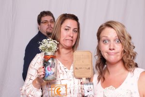 Photo booth backdrop and custom printed photos in Toledo